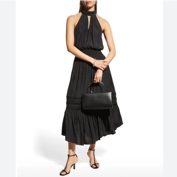 Ramy Brook Annette Black Halter Long flowy dress NWOT - Picture 1 of 7